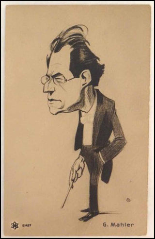 Mahler, Gustav. (1860-1911) [Garvens, Oscar] Vintage Postcard Caricature