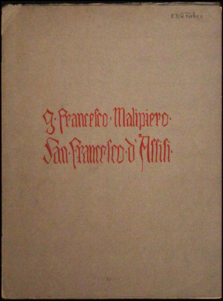 Malipiero, Gian Francesco. (1882-1973) San Francesco d&apos;Assisi