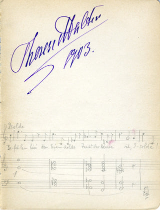 [Opera] Malten, Therese. (1855-1930) Autograph Signature on Isolde AMQS