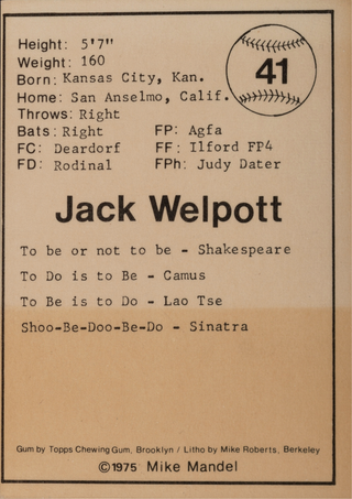 [Mandel, Mike. (b. 1950)] Cunningham, Imogen. (1883–1976) & Adams, Ansel. (1902–1984) & Welpott, Jack. (1923–2007) &Newhall, Beaumont. (1908–1993) & Mann, Margery. & Dater, Judy. (b. 1941) Group of Six SIGNED Photographer Baseball Cards