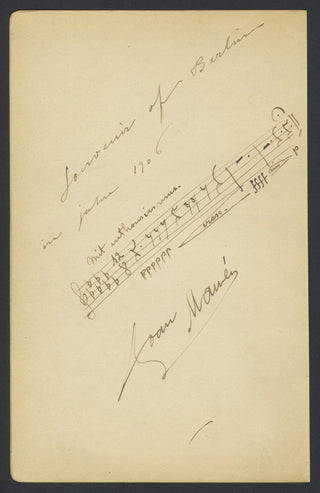 Manén, Juan. (1883–1971) Amusing Autograph Musical Quotation