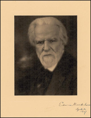 [Literature] Markham, Edwin. (1852 - 1940) Large Signed Photograph