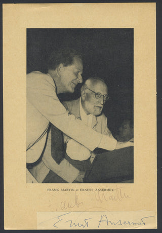 Martin, Frank. (1890–1974) & Ansermet, Ernst. (1883–1969) Signed Program Photograph