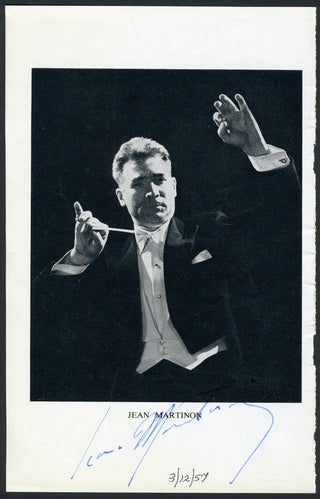 Martinon, Jean. (1910-1976) Signed Program Photograph