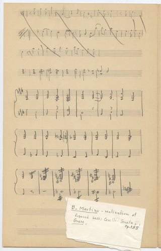 Martinu, Bohuslav. (1890–1959) Group of Letters and Autograph Musical Quotations