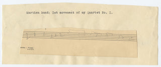 Martinu, Bohuslav. (1890–1959) Group of Letters and Autograph Musical Quotations