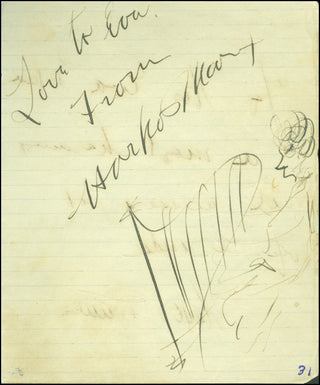 Marx, Harpo. (1888 - 1964) Signed Self-Portrait Drawing