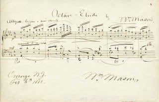 Mason, William. (1829-1908) Octave-Etude - Autograph Musical Quotation