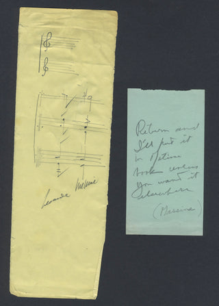 Massine, Léonide. (1896–1979) Autograph Quotation in Dance Notation and Autograph Note