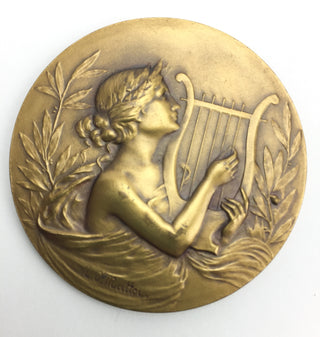 [Musical Iconography] [Lyre] Mattei, L. O. Portrait Medal