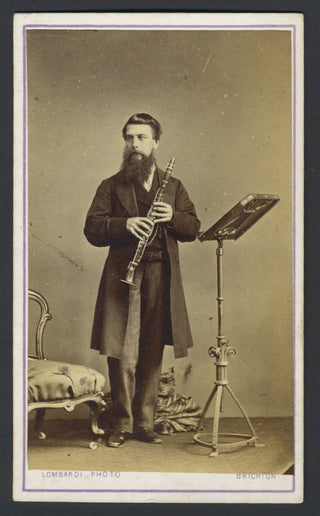 [Clarinet] Maycock, John Henry. (1817–1907) Signed CDV Photograph