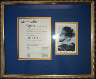 [Otello] McCracken, James. (1926-1988) Signed Photograph and Program, Framed