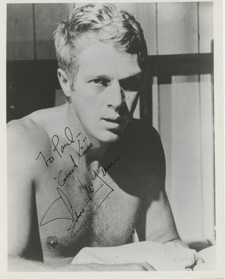 McQueen, Steve. (1930 - 1980) Signed Barechested Photograph of "The King of Cool"