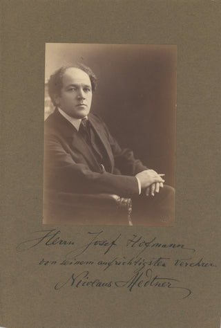 Medtner, Nikolai. (1880–1951) [Hofmann, Josef. (1876–1957)] Signed Photograph to Josef Hofmann