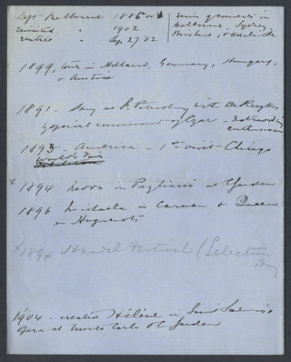 Melba, Nellie. (1861–1931) [Klein, Herman. (1856–1934)] Group of Autograph Letters to Herman Klein