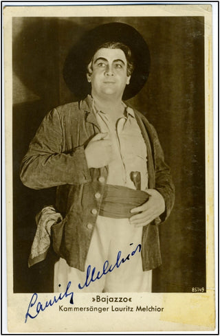 [Pagliacci] Melchior, Lauritz. (1890-1973) Signed Costume Photograph, "Bajazzo."