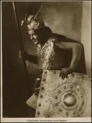 [Wagner, Richard. (1813–1883)] [WAGNERIAN SINGERS] Melchior, Lauritz. (1890–1973) Signed Photograph as "Siegfried"