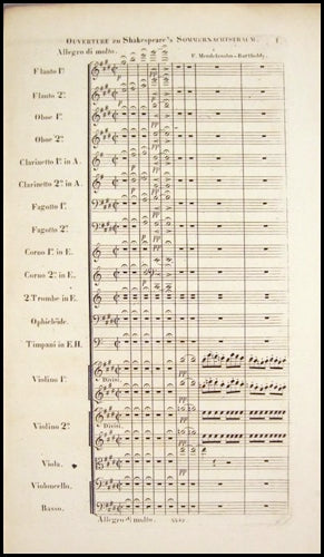 Mendelssohn-Bartholdy, Felix. (1809–1847) Drei Concert-Ouverturen...No. 1. Ein Sommernachstraum.