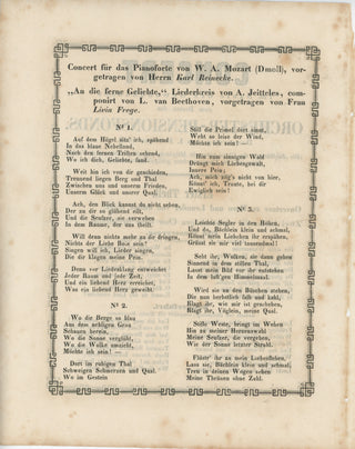 [Mendelssohn-Bartholdy, Felix. (1809–1847)] [Rietz, Julius. (1812–1877)] Frege, Livia. (1818–1891) Original 1849 Program including first Leipzig performance of Mendelssohn's "Athalia"