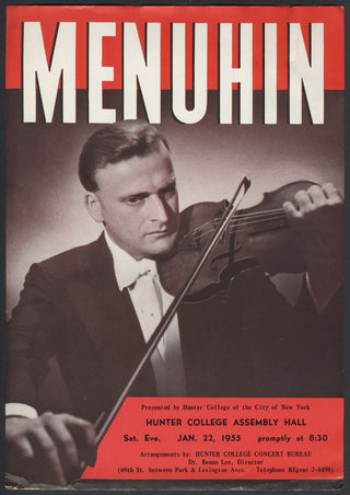 Menuhin, Yehudi. (1916–1999) Signed Program