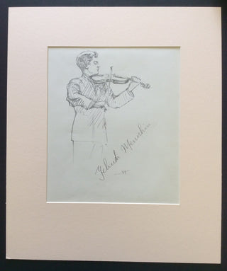 [Menuhin, Yehudi. (1916–1999)] Wiener, Hilda. (1877–1940) Reproduction Pencil Drawing in Performance