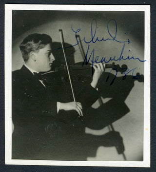 Menuhin, Yehudi. (1916–1999) Early Signed Photograph