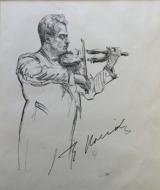 Kreisler, Fritz. (1875–1962) [Wiener, Hilda. (1877–1940)] Drawing in Performance with Facsimile Signature