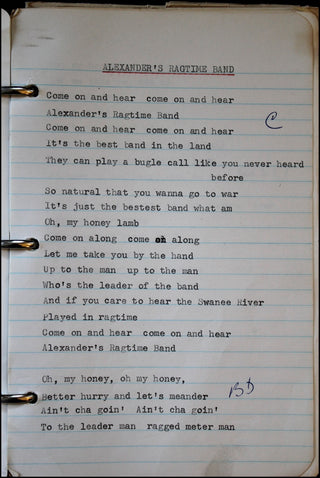 Merman, Ethel. (1908-1984) Merman&apos;s Personal Annotated Song Lyric Book