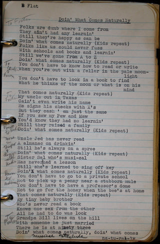 Merman, Ethel. (1908-1984) Merman&apos;s Personal Annotated Song Lyric Book