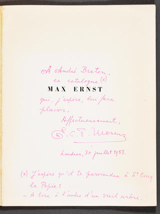 [Surrealism]  Mesens, E. L. T. (1903–1971) [Ernst, Max. (1891–1976)] [Breton, André. (1896–1966)] "Max Ernst" – Inscribed by Mesens to Breton