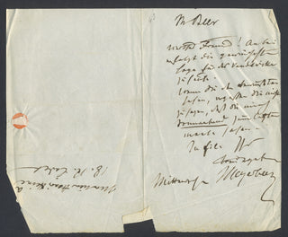 Meyerbeer, Giacomo.  (1791–1864) Collection of Autograph Letters to Heinrich Heine and Luigi Cherubini