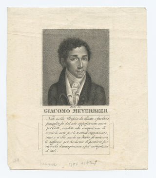 Meyerbeer, Giacomo.  (1791–1864) Collection of Autograph Letters to Heinrich Heine and Luigi Cherubini