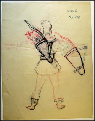 [Dance] Mielziner, Jo. (1901 - 1976) Five Costume Designs from Shadow of the Wind, c. 1948