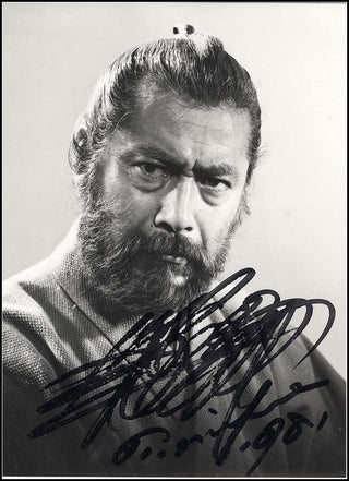 [Film & Theatre] Mifune. Toshiro. (1920 - 1997) Signed Samurai Photograph in "Red Beard."