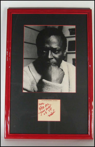 [Jazz & Song] Davis, Miles. (1926–1991) Autograph Signature and Original Photograph - FRAMED ENSEMBLE