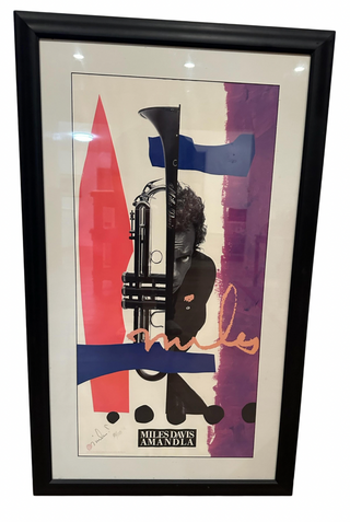 Davis, Miles. (1926–1991) Signed Limited Edition “Amandla” Promotional Lithograph