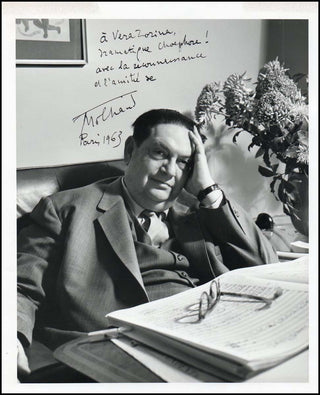 Milhaud, Darius. (1892–1974) [Zorina, Vera. (1917–2003)] Signed Photograph to Vera Zorina