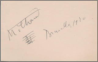 Milhaud, Darius. (1892–1974) Autograph Musical Quotation