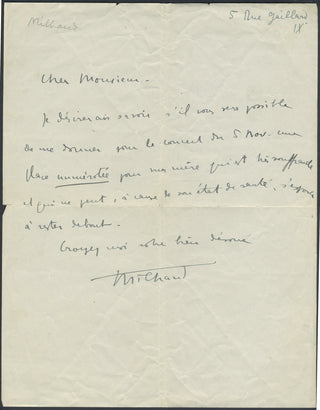 Milhaud, Darius. (1892–1974) Autograph Letter