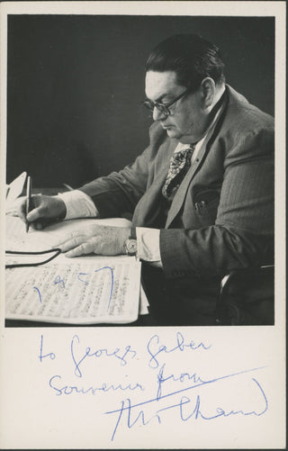 Milhaud, Darius. (1892–1974) Autograph Musical Quotation, Letter and Photograph Ensemble to an important Percussionist