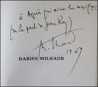 Milhaud, Darius. (1892–1974) [Roy, Jean] Signed Biography