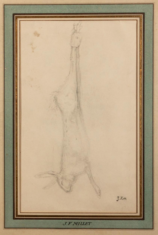 Millet,  Jean-François. (1814 - 1875) Double Sided Sketch of a Hare and Study for Still Life