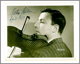 Milstein, Nathan. (1903–1992) Signed Photograph with Violin.