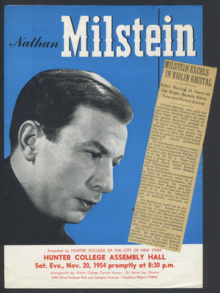 Milstein, Nathan. (1903–1992) Signed Program