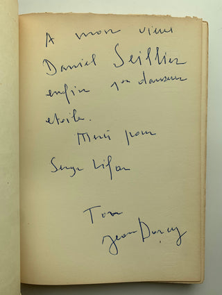 [Mime] [Marceau, Marcel. (1923–2007)] Dorcy, Jean. "A la Recontre de La Mime" - SIGNED TO DENIEL SEILLIER, MENTIONING SERGE LIFAR