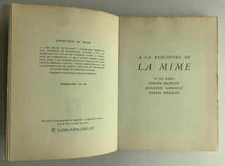 [Mime] [Marceau, Marcel. (1923–2007)] Dorcy, Jean. "A la Recontre de La Mime" - SIGNED TO DENIEL SEILLIER, MENTIONING SERGE LIFAR