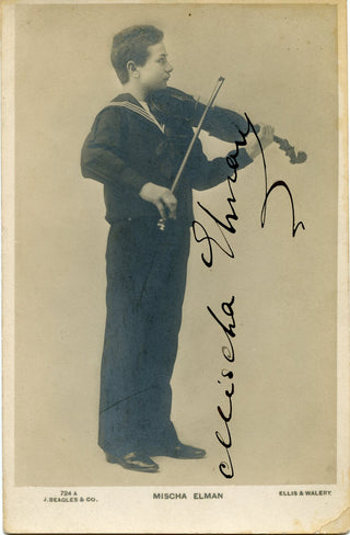 Elman, Mischa.  (1891–1967) Childhood Signed Photograph