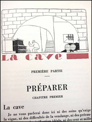 [Food & Wine] Martin, Charles [Illustrator]. & Forest, Louis.  Monseigneur Le Vin. L'art de boire. Préparer, servir, boire. Texte de Louis Forest. Dessins de Charles Martin.