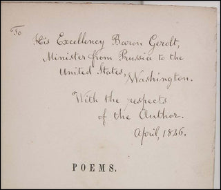 [Literature] Moore, Clement Clarke. (1779 - 1863) Poems [including "A Visit from St. Nicholas"] - PRESENTATION COPY