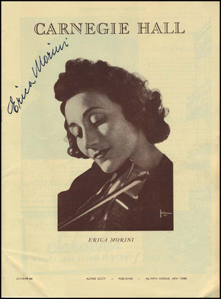 Morini, Erica. (1904-1995) Signed Photograph with Violin